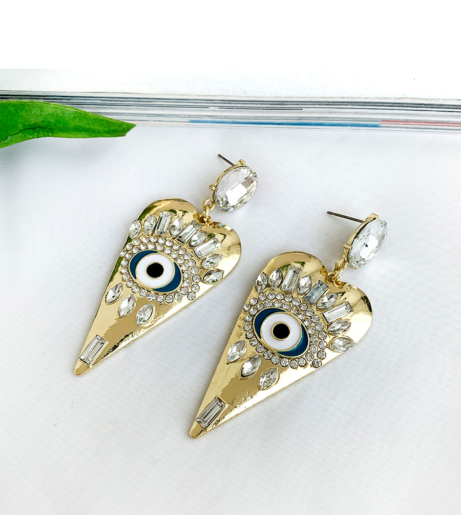 Fashion Silver Alloy Diamond Earrings With Oil Drop,Drop Earrings