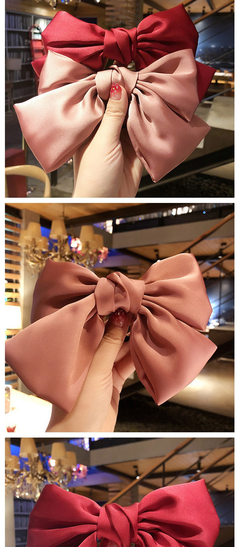 Fashion Pink (hairpin) Double Bow Hair Clip,Hairpins
