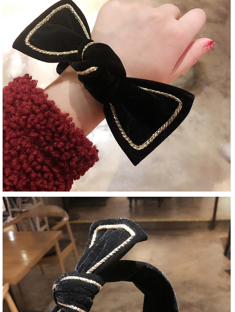 Fashion Black Gold Velvet Bow Hair Pin,Hairpins