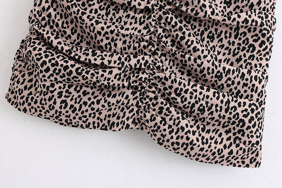 Fashion Leopard Print Leopard-print Pleated Mini Skirt,Skirts