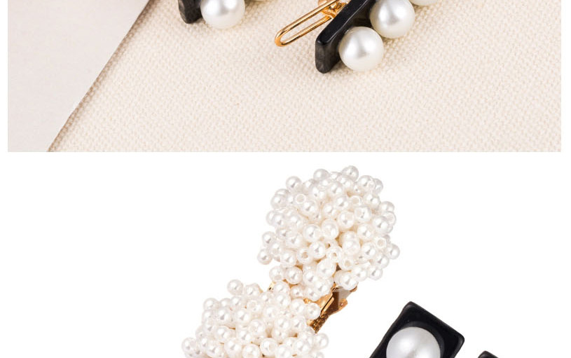 Fashion White Multi-layer Pearl Flower Resin Hair Clip Set,Hairpins