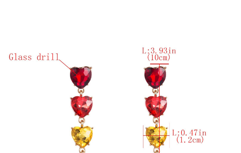 Fashion Color Multi-layer Alloy Glass-set Diamond Love Pearl Earrings,Drop Earrings