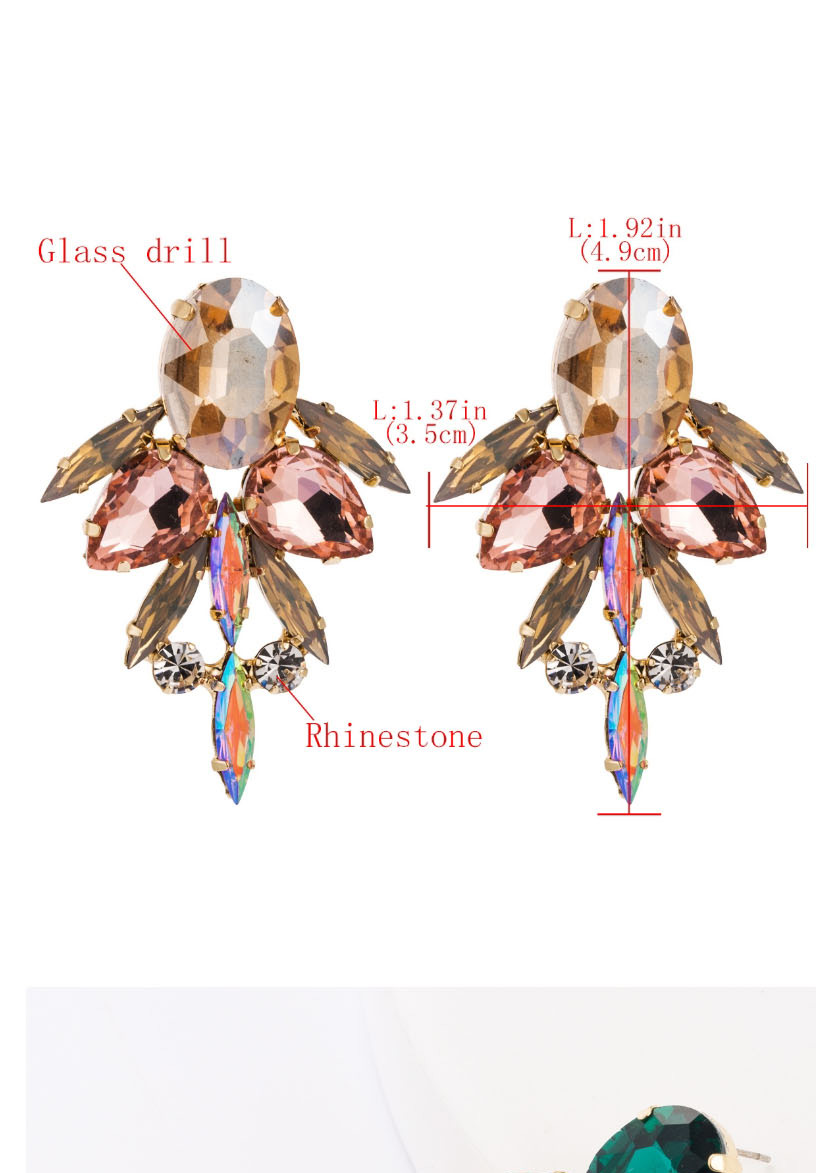 Fashion White Multilayer Alloy Earrings With Glass And Diamonds,Stud Earrings