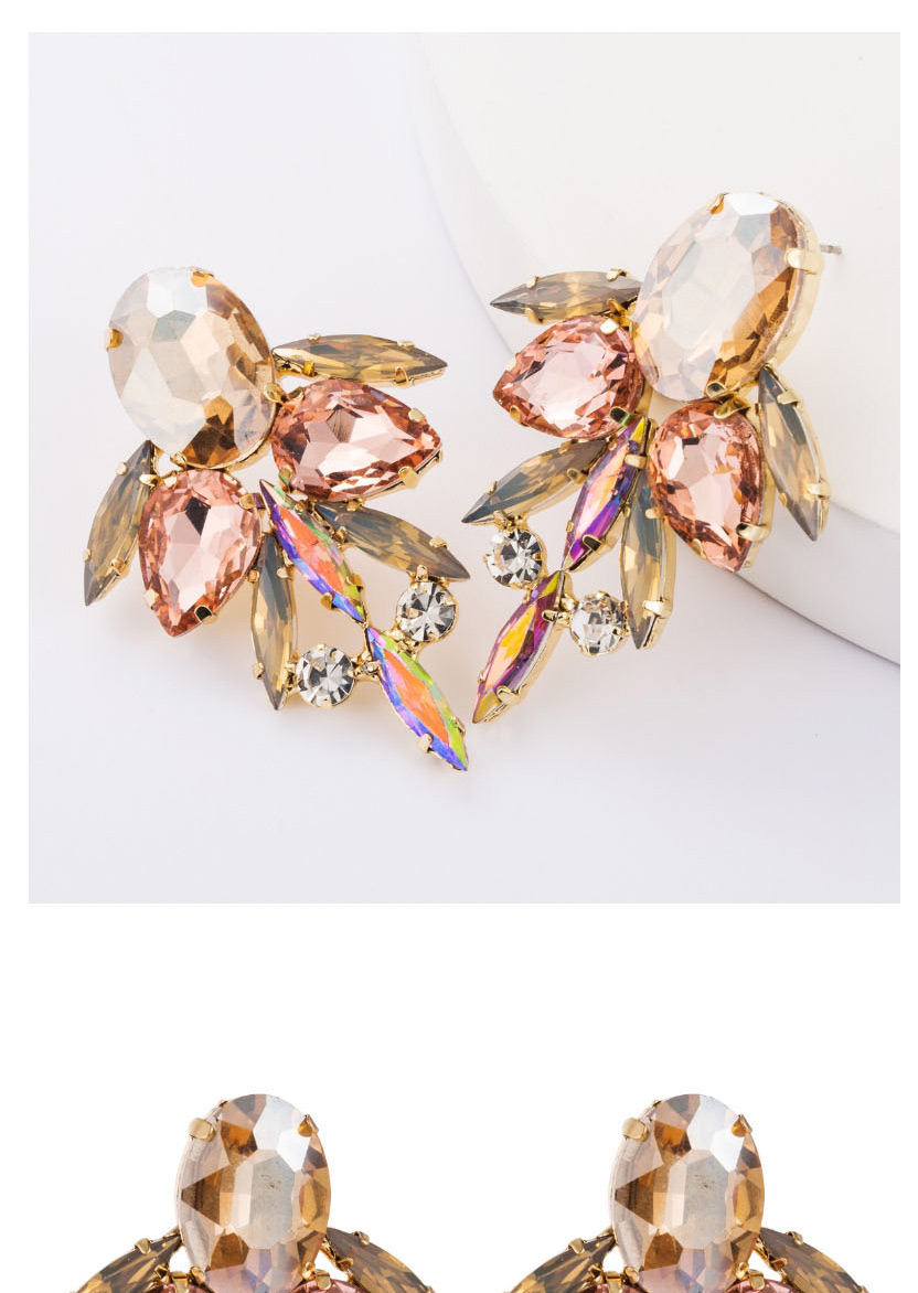 Fashion Gold Dust Multilayer Alloy Earrings With Glass And Diamonds,Stud Earrings