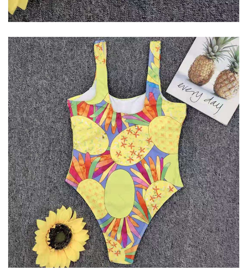Fashion Yellow Printed Camouflage Swimsuit,One Pieces
