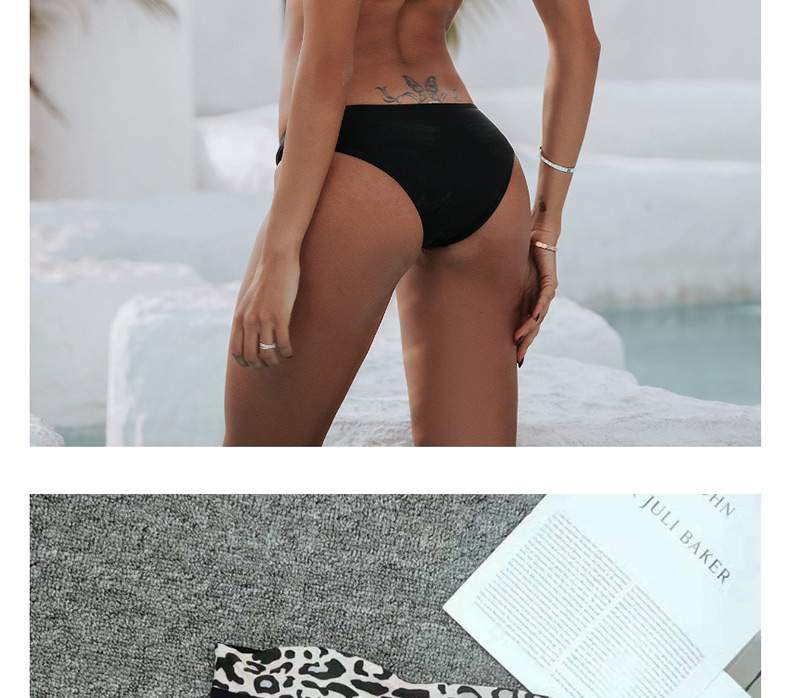 Fashion Black Bandeau Leopard Print Paneled Swimsuit,Bikini Sets