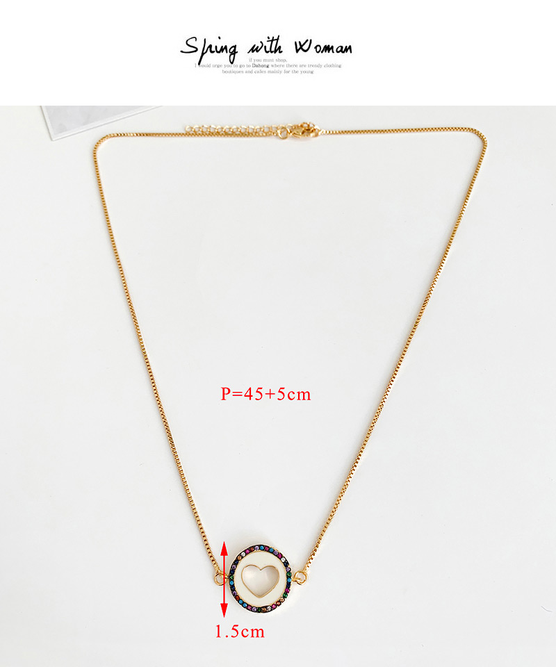 Fashion Golden Cubic Zirconia Hollow Love Necklace,Necklaces