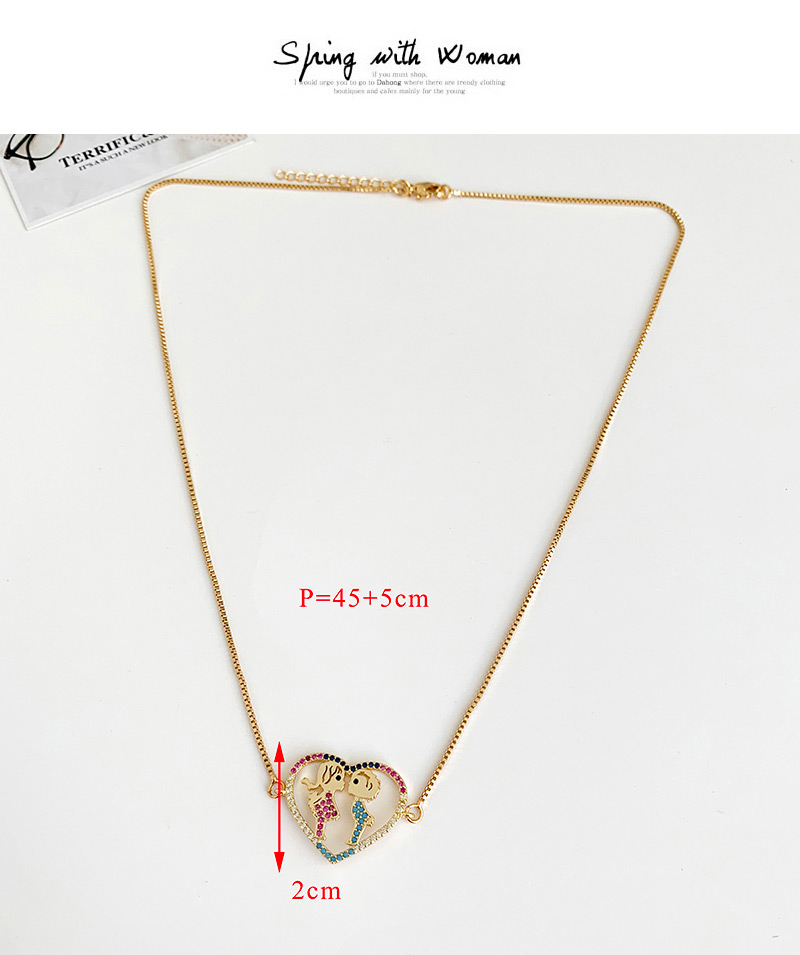 Fashion Rose Gold Cubic Zirconia Hollow Couple Boy Girl Necklace,Necklaces