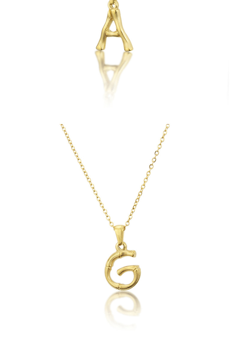 Fashion F Golden Antique Knotted Letter Stainless Steel Necklace,Necklaces