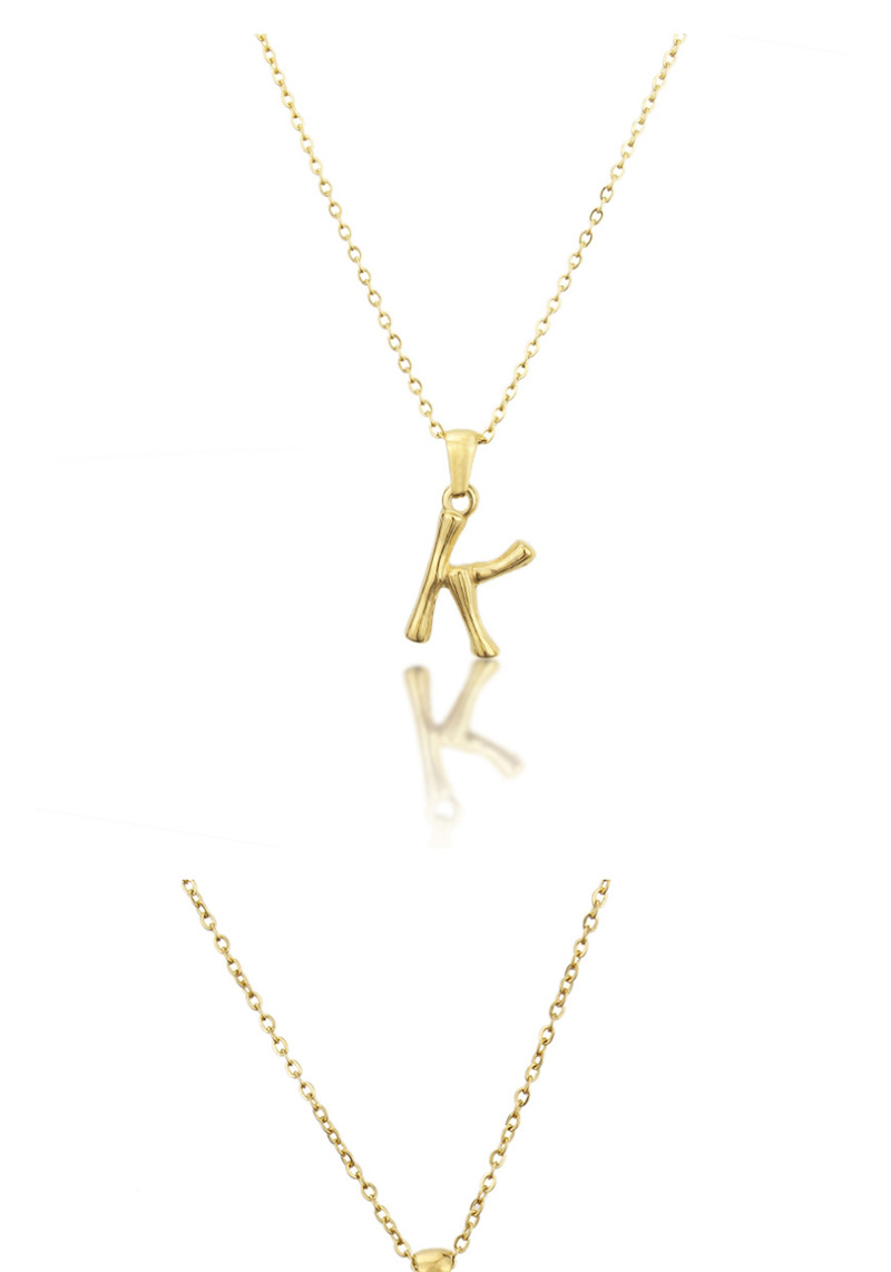 Fashion O Golden Antique Knotted Letter Stainless Steel Necklace,Necklaces