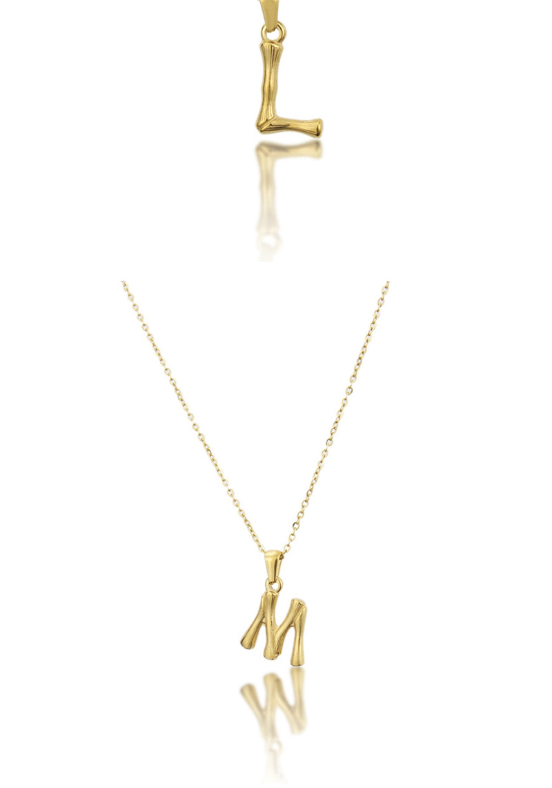 Fashion Xgold Antique Knotted Letter Stainless Steel Necklace,Necklaces
