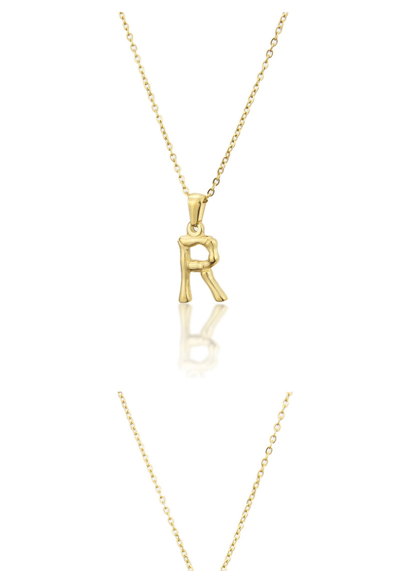 Fashion H-gold Antique Knotted Letter Stainless Steel Necklace,Necklaces