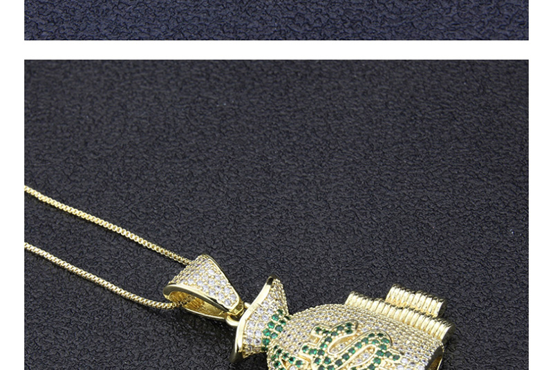 Fashion Gold-plated Gold Plated Money Bag Necklace With Diamonds,Necklaces