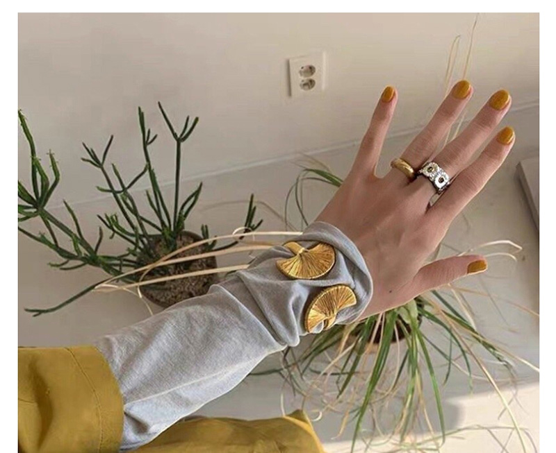 Fashion Golden Alloy Small Daisy Wide Edge Adjustable Split Ring,Fashion Rings
