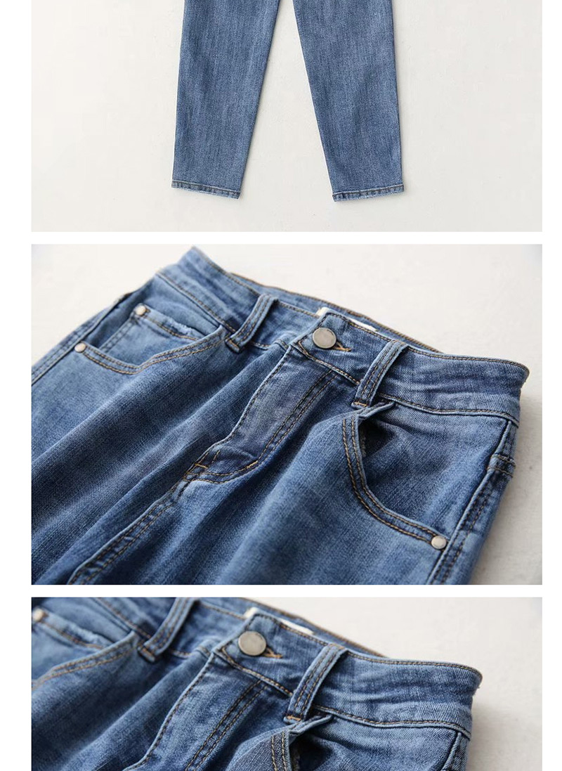 Fashion Gray High Stretch Radish Jeans,One Pieces