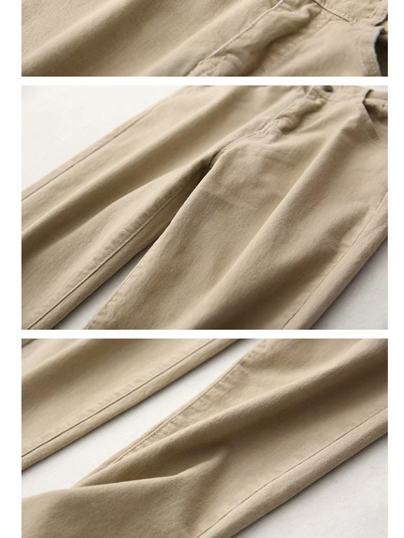 Fashion Khaki Washed High-rise Stretch Radish Jeans,One Pieces