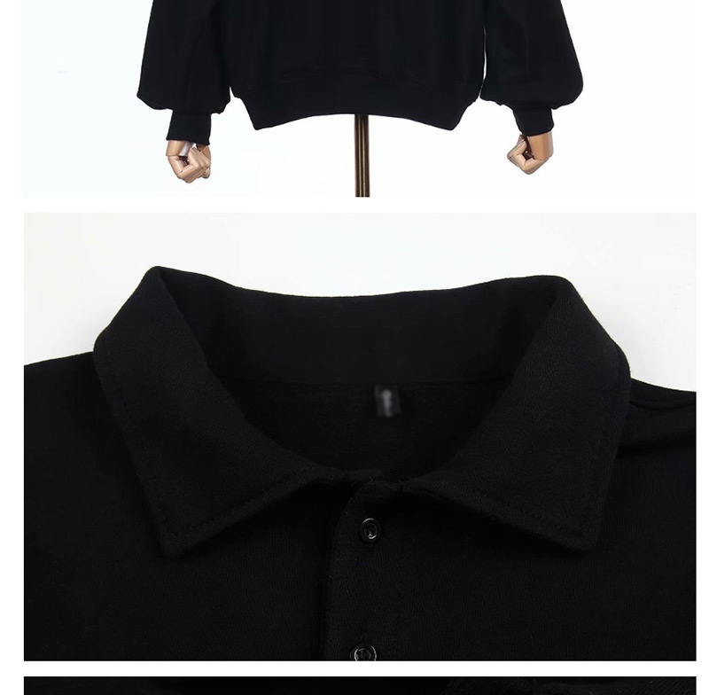 Fashion Black Lapel Loose David Coat,Coat-Jacket