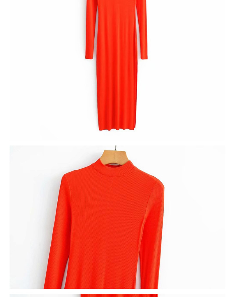 Fashion Red Pullover Slim Fit Split Maxi Dress,Long Dress
