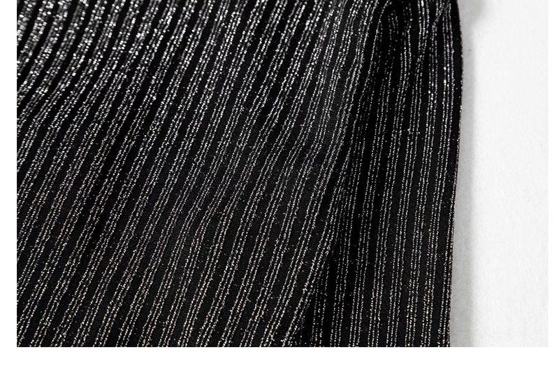 Fashion Black Bright Silk Strappy Drawstring Skinny Sweater,Hair Crown