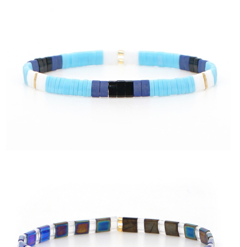 Fashion Blue Woven Beaded Contrast Bracelet,Fashion Bracelets