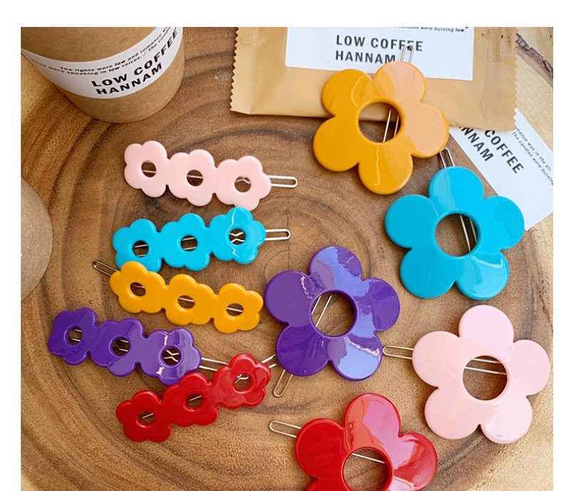 Fashion Floret-yellow Resin Multiple Flower Geometry Hollow Hair Clip,Hairpins