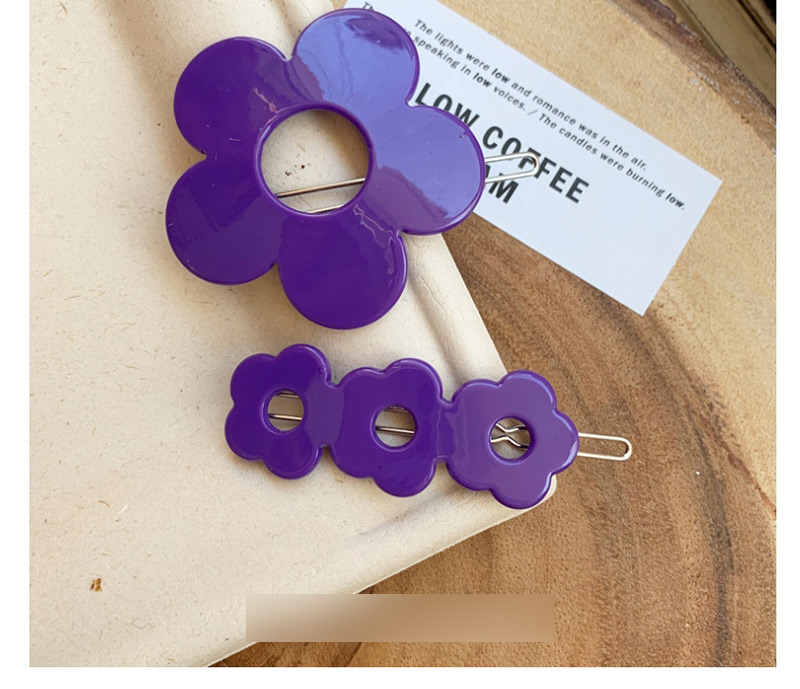 Fashion Floret-blue Resin Multiple Flower Geometry Hollow Hair Clip,Hairpins