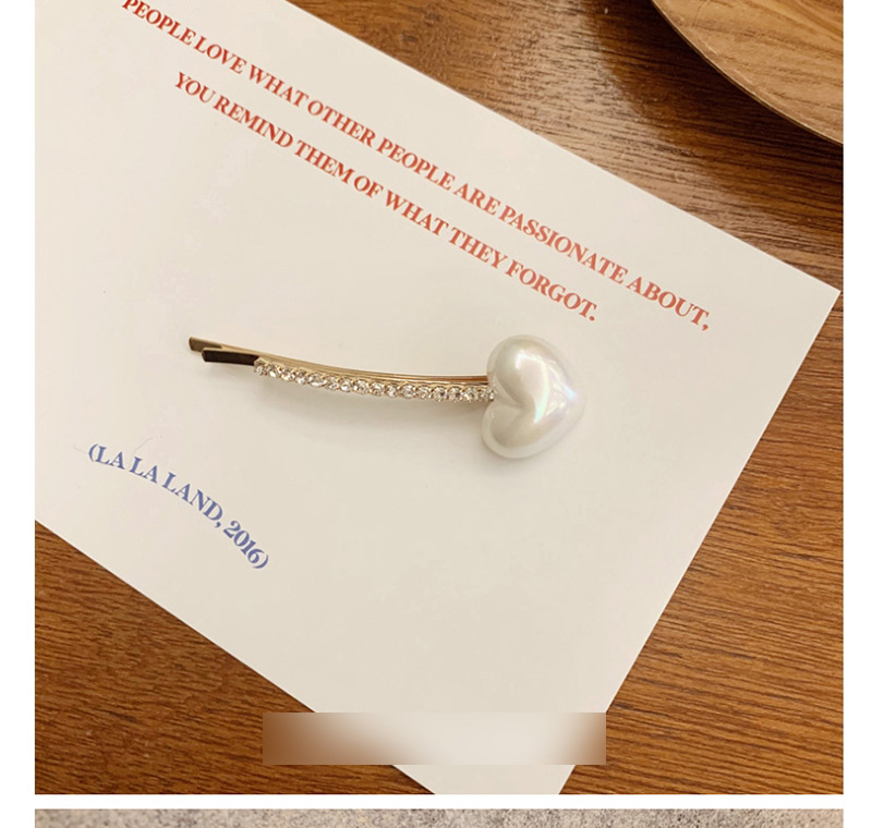 Fashion Golden Love Pearl And Diamond Clip,Hairpins