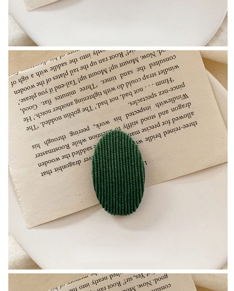 Fashion Bean Green Striped Oval Edge Clip,Hairpins