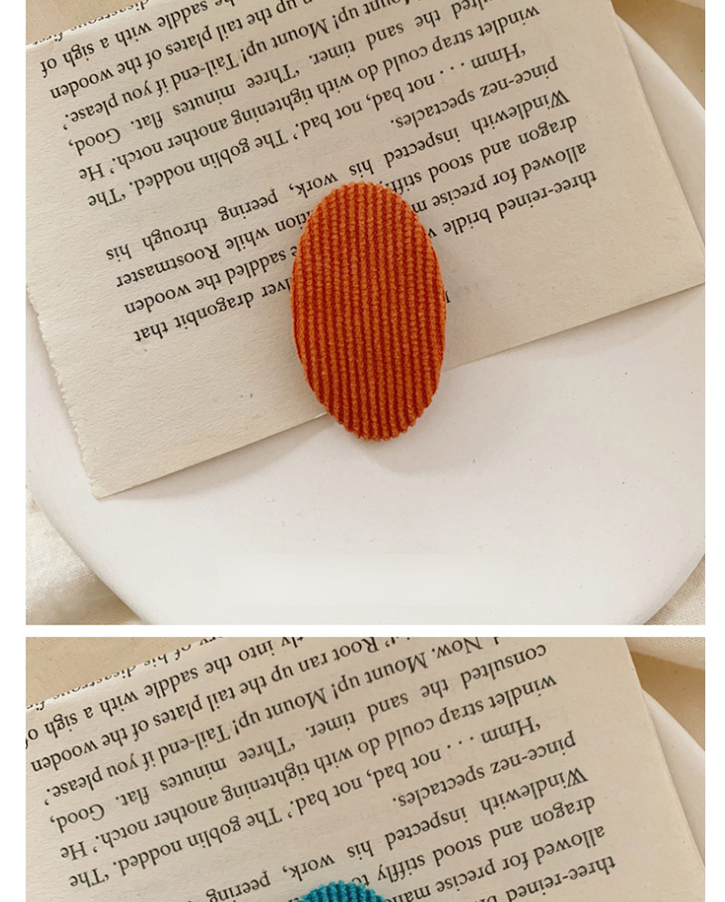 Fashion Orange Striped Oval Edge Clip,Hairpins