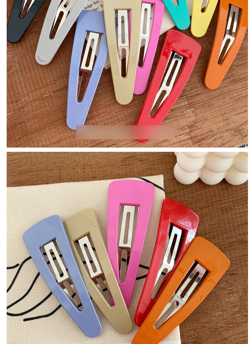 Fashion Water Drops-pink Alloy Resin Geometric Drop Shaped Hollow Hair Clip,Hairpins
