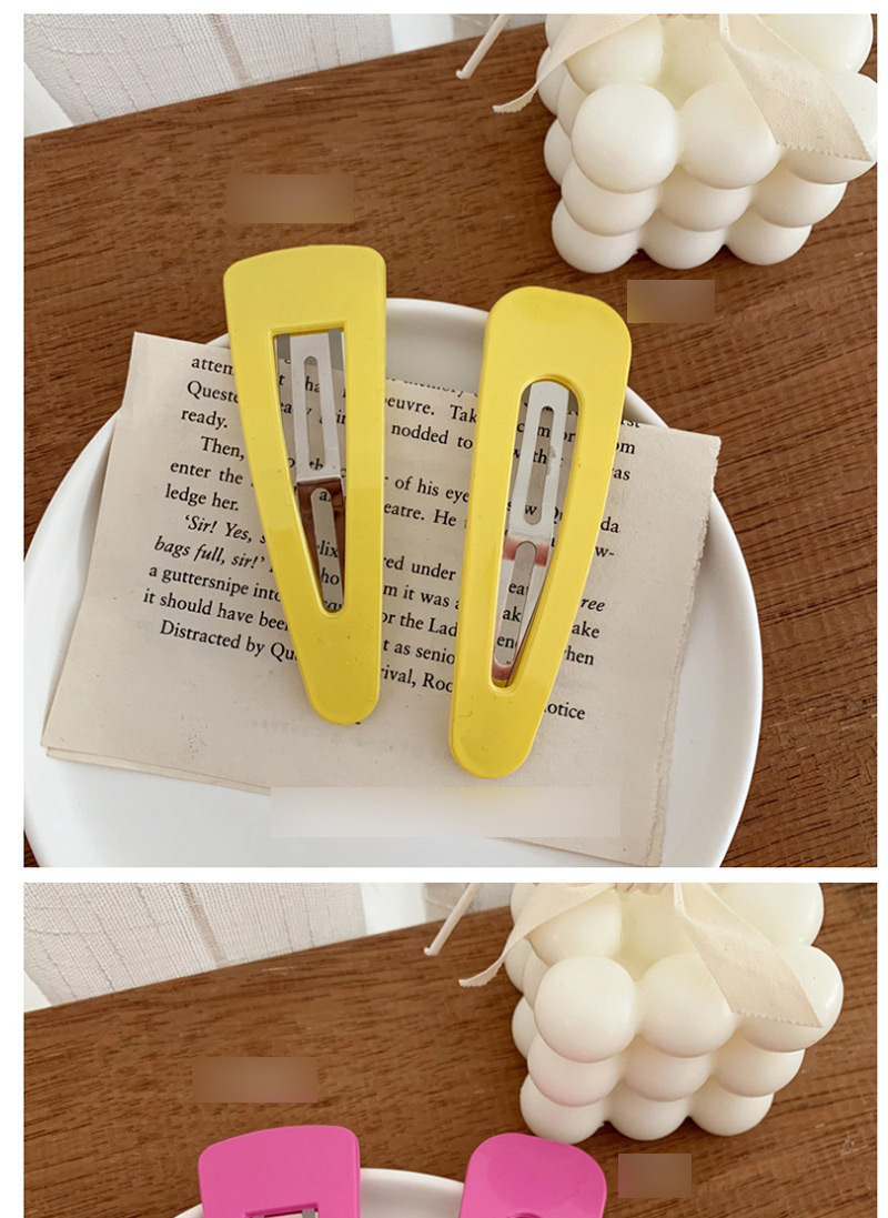 Fashion Water Drops-yellow Alloy Resin Geometric Drop Shaped Hollow Hair Clip,Hairpins