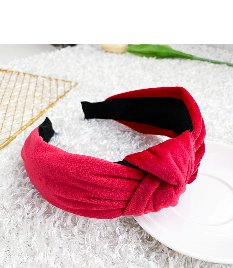 Fashion Red Velvet Resin Knotted Headband,Head Band