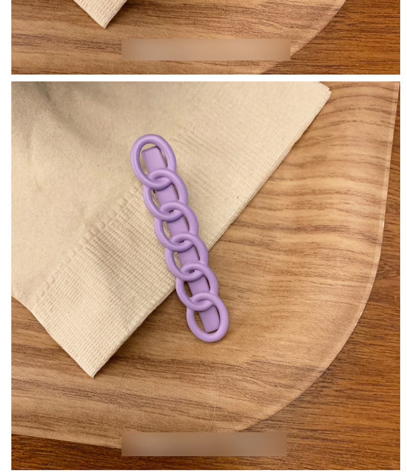 Fashion Purple Hollow Chain Solid Color Hair Clip,Hairpins