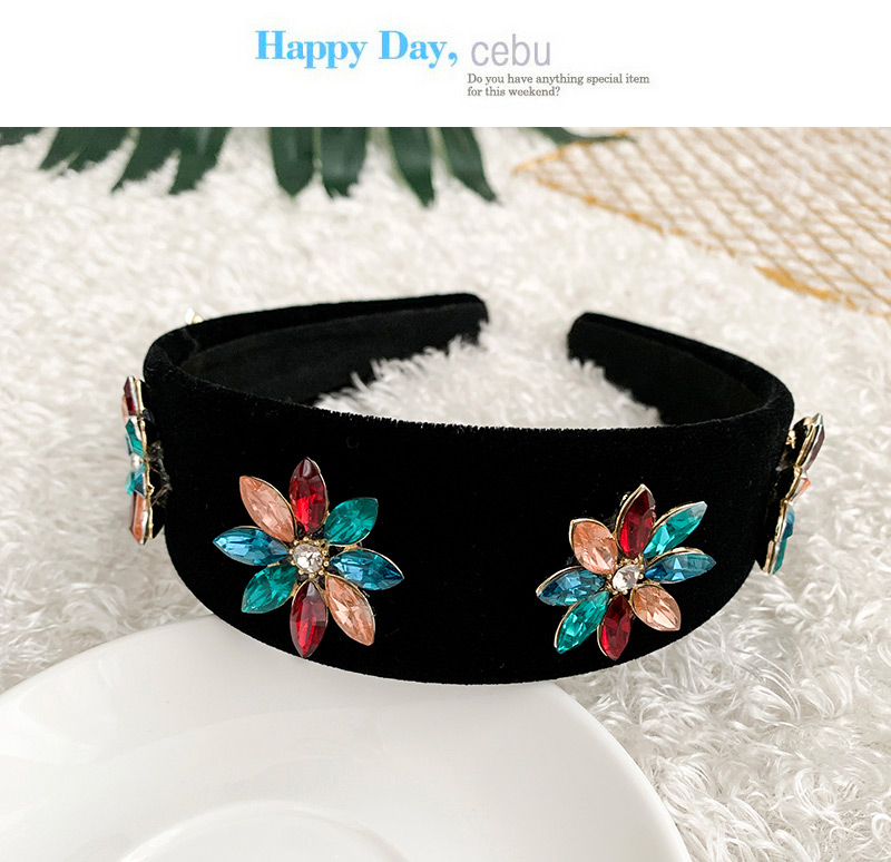 Fashion Color Alloy Fabric Diamond Water Drop Flower Headband,Head Band