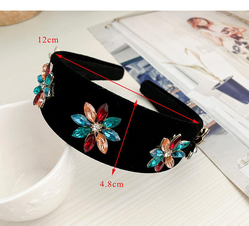 Fashion Color Alloy Fabric Diamond Water Drop Flower Headband,Head Band