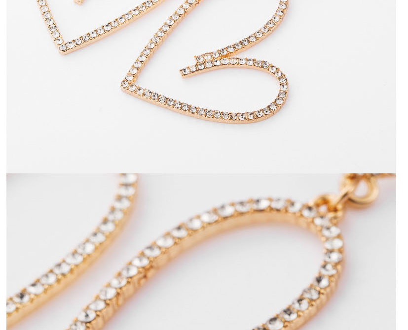 Fashion Golden Multi-layered Open-heart Love Diamond Earrings,Drop Earrings