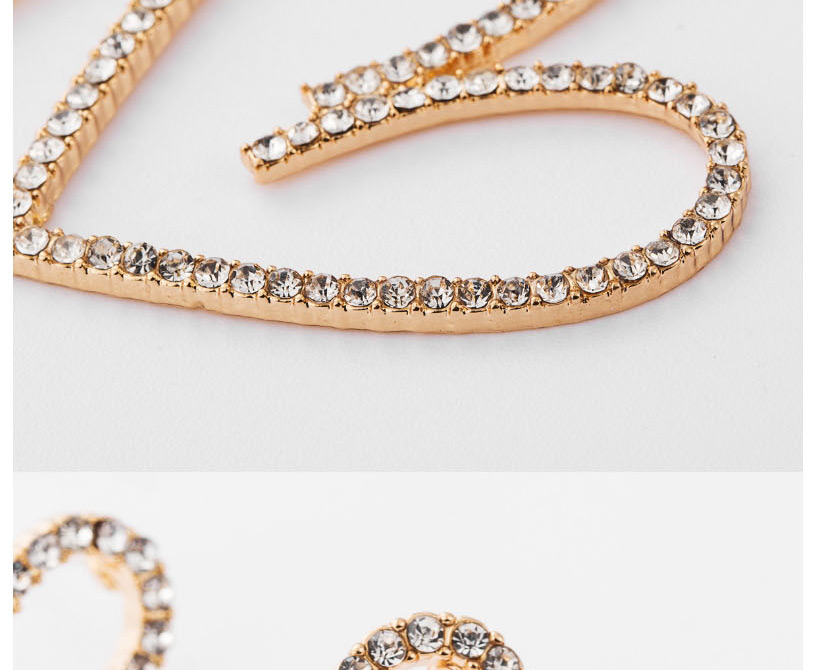 Fashion Silver Multi-layered Open-heart Love Diamond Earrings,Drop Earrings