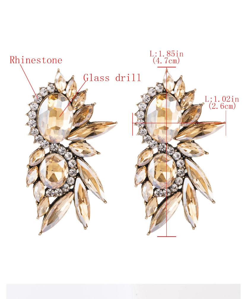 Fashion White Alloy Studded Glass Diamond Stud Earrings,Stud Earrings