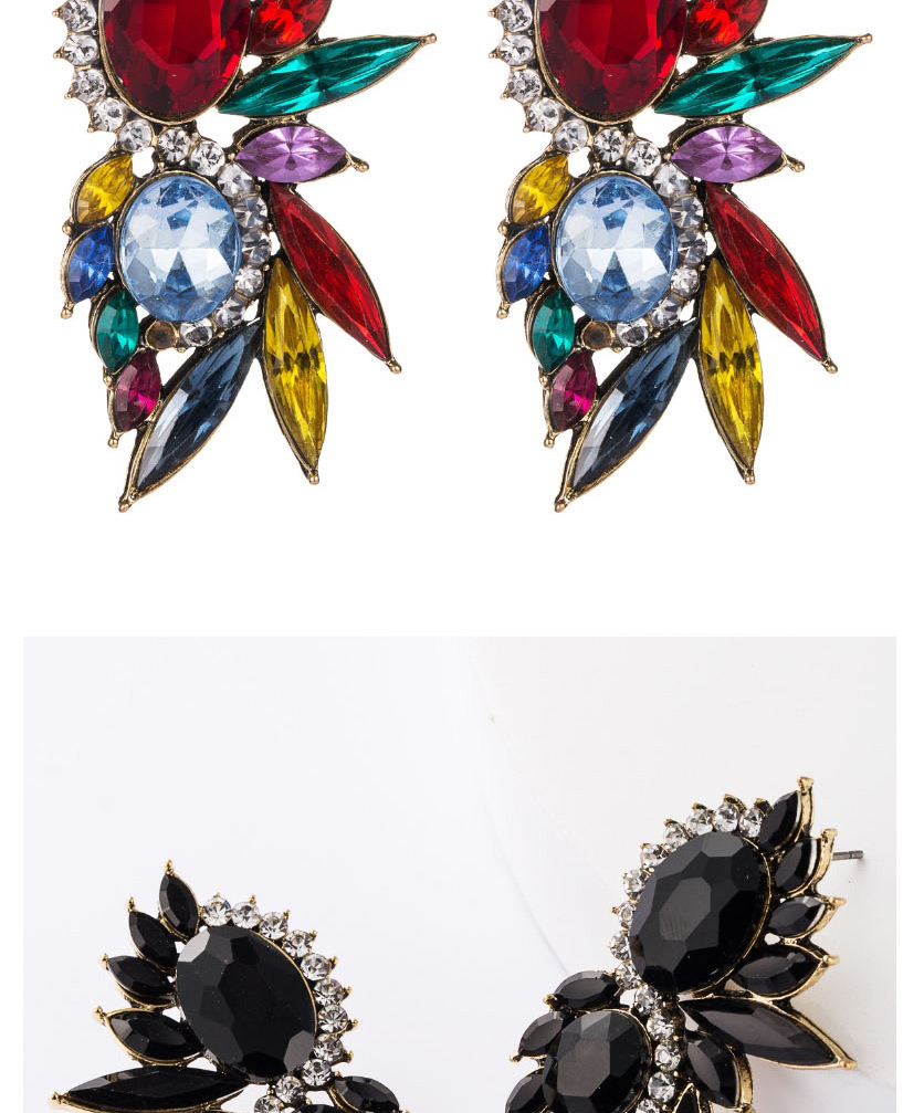 Fashion Golden Alloy Studded Glass Diamond Stud Earrings,Stud Earrings
