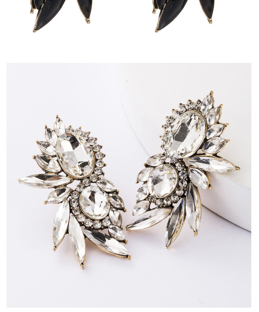 Fashion White Alloy Studded Glass Diamond Stud Earrings,Stud Earrings
