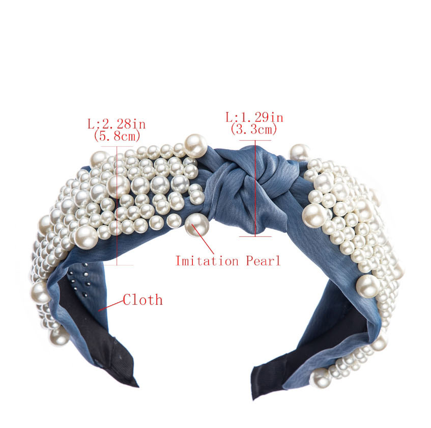 Fashion Rose Red Knotted Pearl Headband,Head Band