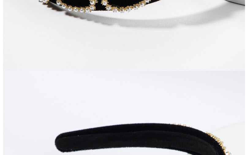 Fashion Black Flannel Oval Alloy Pearl Headband,Head Band