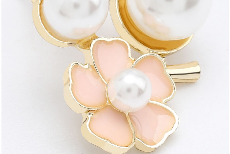 Fashion Color Alloy Diamond And Pearl Flower Earrings,Stud Earrings
