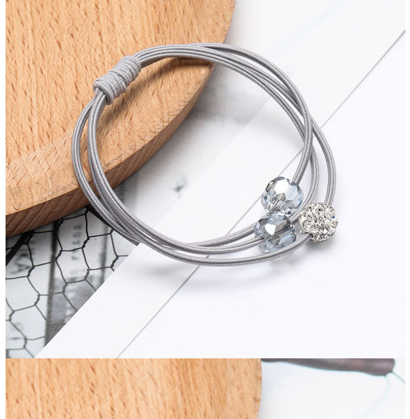 Fashion Gray Crystal Elastic Rubber Band Hair Rope,Hair Ring
