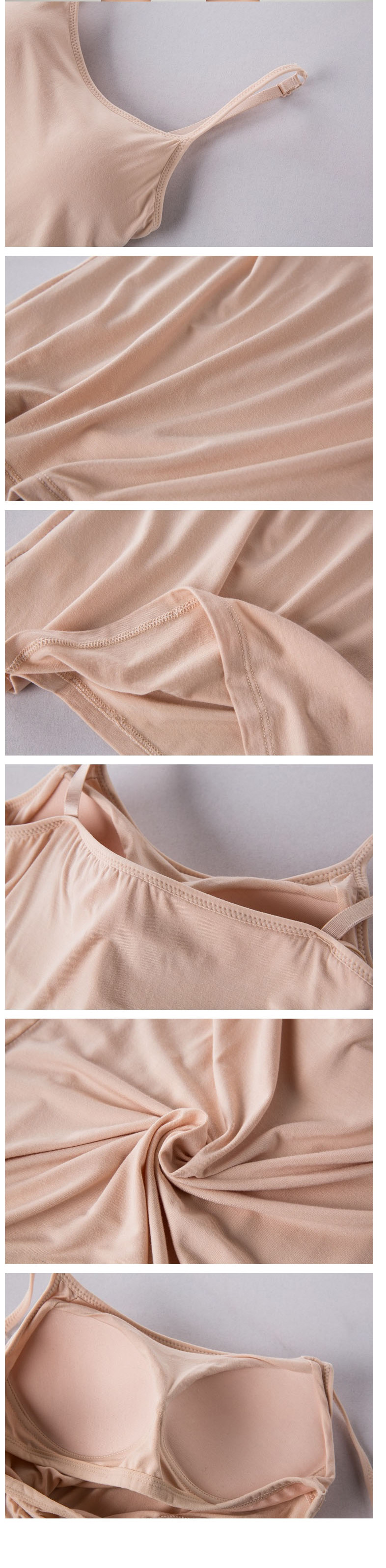 Fashion Pink Modal Bottoming Shirt With Chest Pad Camisole Without Steel Rims,SLEEPWEAR & UNDERWEAR