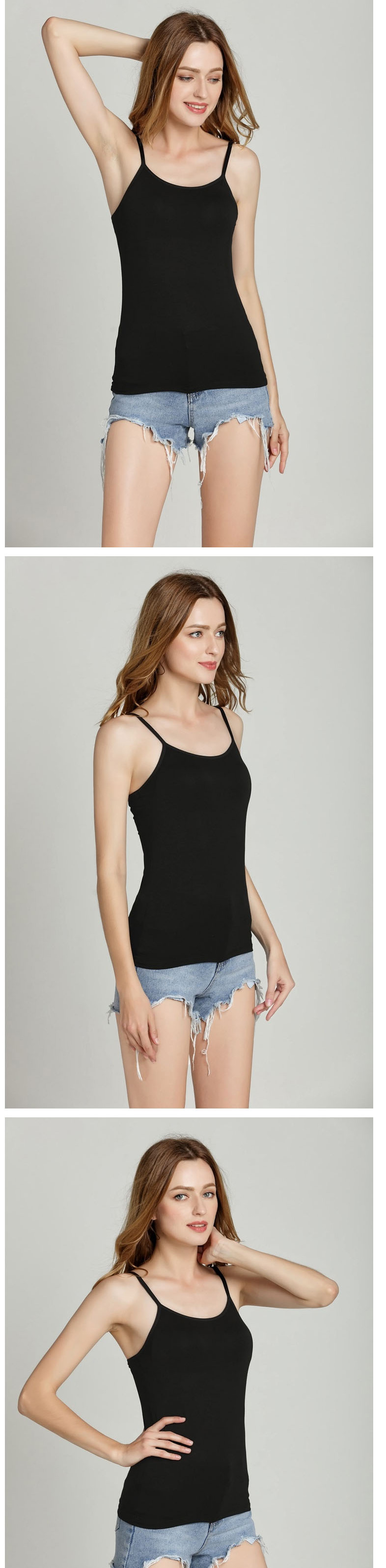 Fashion Color Modal Bottoming Shirt With Chest Pad Camisole Without Steel Rims,SLEEPWEAR & UNDERWEAR