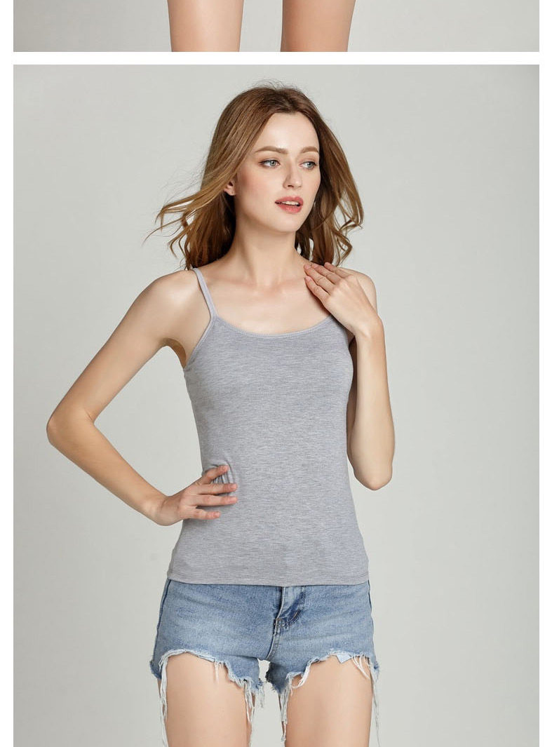 Fashion Gray Modal Rimless Strapless Shirt With Chest Pads,CURVE SLEEP & LOUNGE