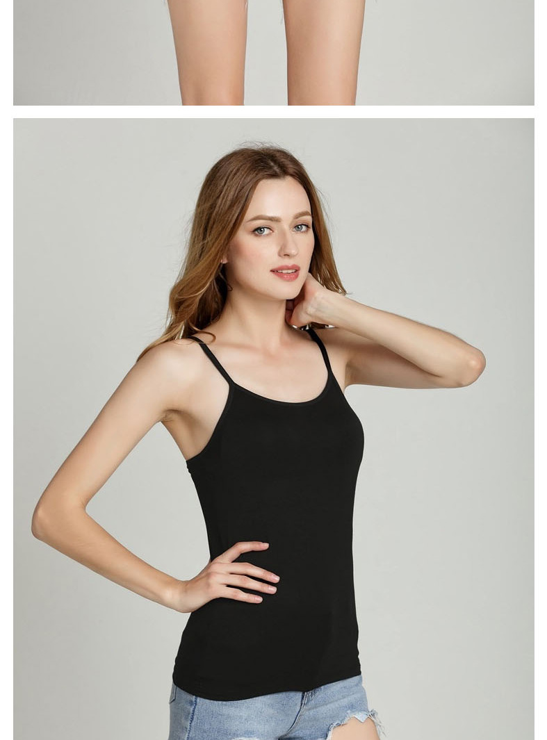 Fashion Black Modal Rimless Strapless Shirt With Chest Pads,CURVE SLEEP & LOUNGE