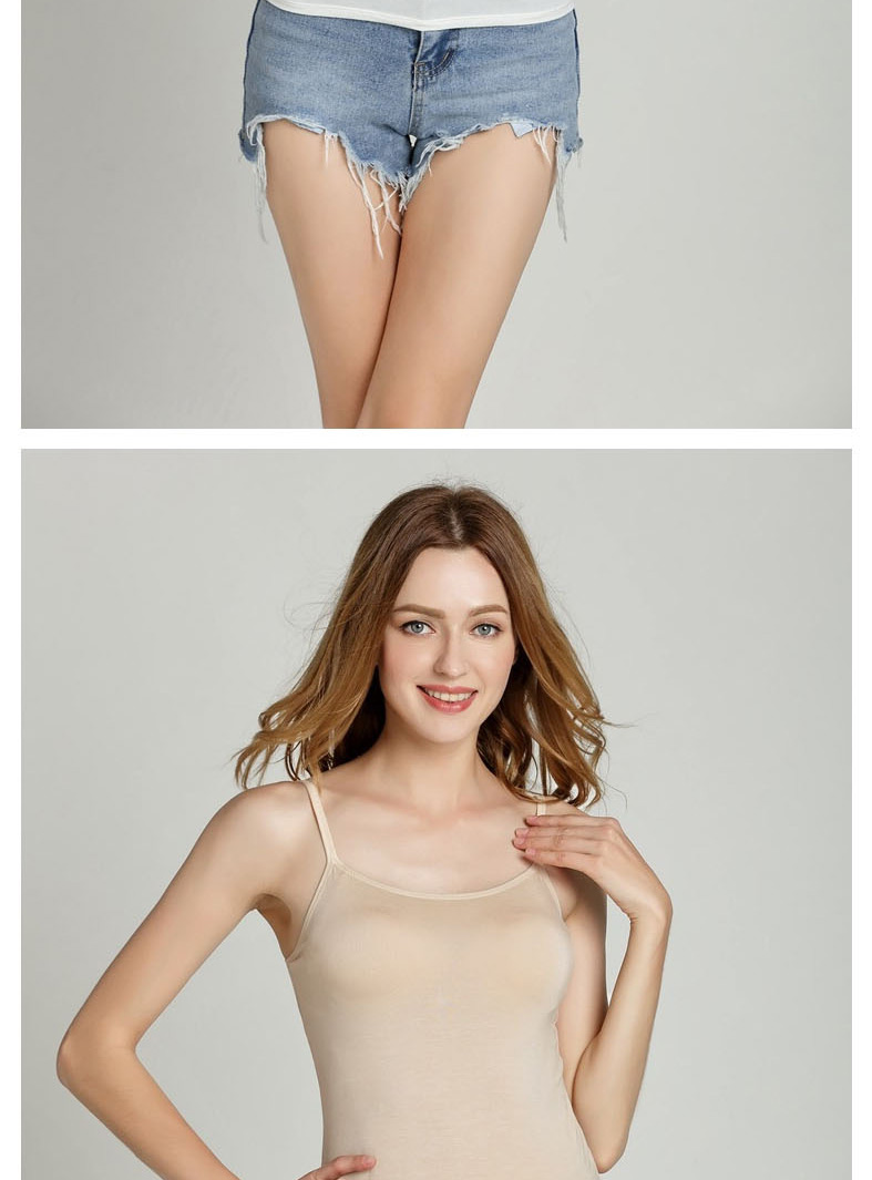 Fashion White Modal Rimless Strapless Shirt With Chest Pads,CURVE SLEEP & LOUNGE