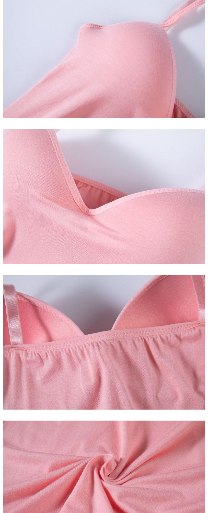Fashion Pink Modal One-piece Rimless Camisole With Chest Pad,CURVE SLEEP & LOUNGE